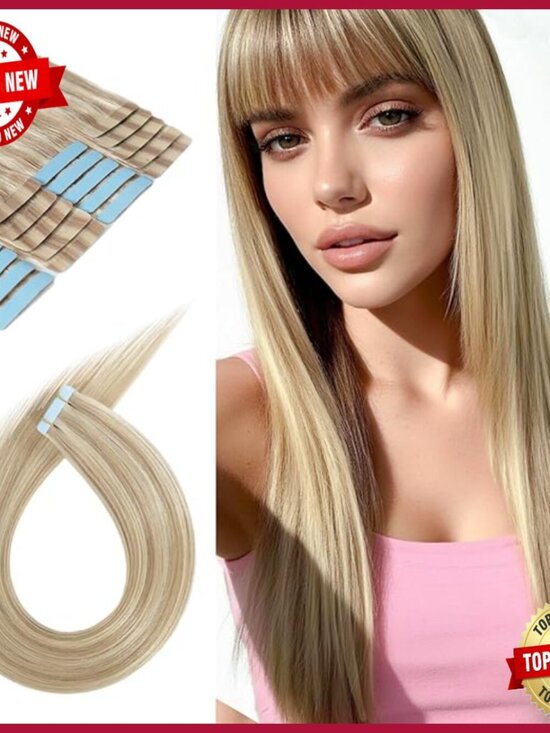 16 Inch Tape In Hair Extensions 50g 20Pcs Human Hair Remy Straight main image 5